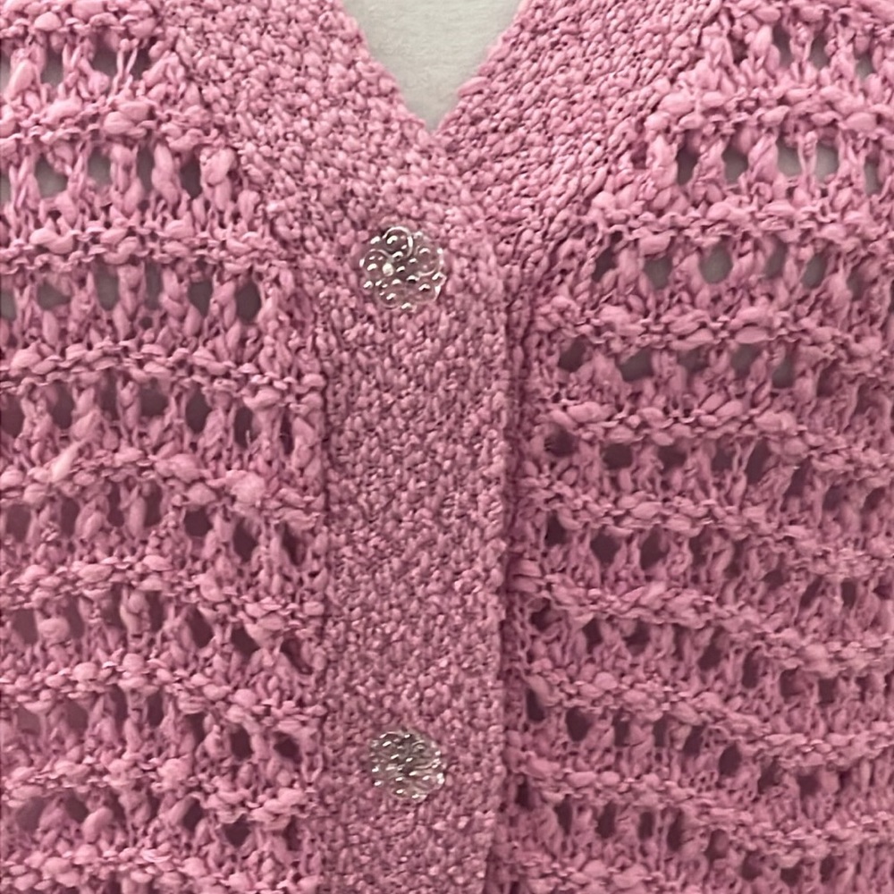 Pink Lulus Crochet Cardigan Sweater - Picture 6 of 8